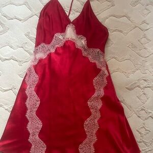 Victoria's Secret Scarlet Chemise with Lace Trim